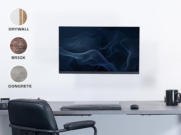 Pneumatic Arm Single Monitor Wall Mount