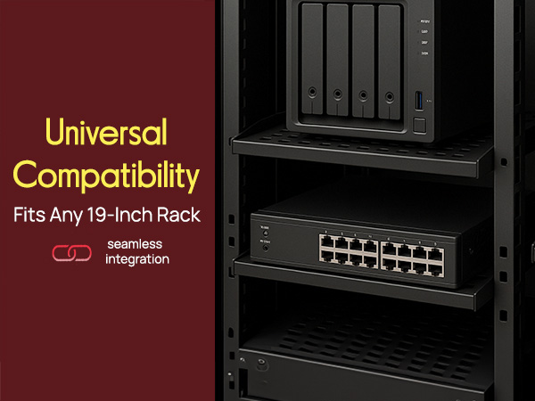 19-Inch 1U Server Rack Shelf - Vented Shelves For Good Air Circulation, Cantilever Mount, 