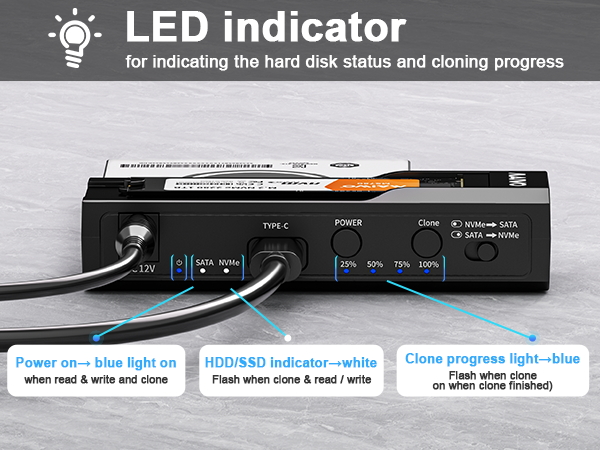 M.2 to SATA SSD HDD Duplicator Cloner Copier
