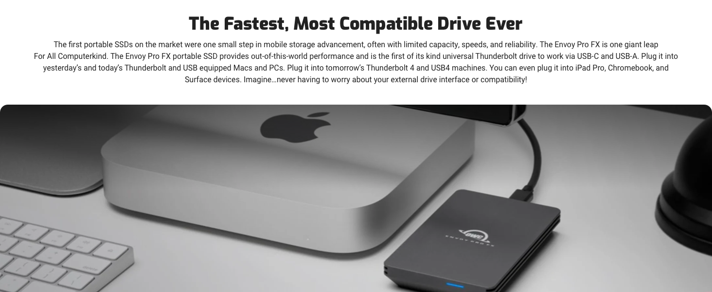 Envoy Pro FX: Comptible with Thunderbolt and USB equipped Macs and PCs, Thunderbolt 4,USB4 machines