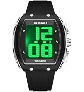Gosasa Men’s Talking Digital Watch Large Face LED 5ATM Waterproof Shockproof Sports Wristwatch wi...