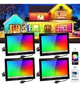 T-SUN LED Flood Lights Outdoor 60W, 600W Equivalent 6000LM Color Changing Landscape Light with AP...