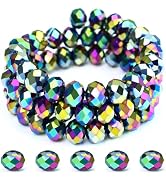 Dowarm 100 Pieces 10mm Crystal Glass Beads, Briolette Crystal Beads for Jewelry Making Crafts Win...