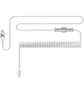 ATTACK SHARK C01 RGB Backlit Custom Coiled USB C to A Cable for Mechanical Keyboard,Double-Sleeve...