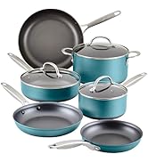 Anolon Achieve Hard Anodized Nonstick Cookware Pots and Pans Set, 9 Piece - Teal