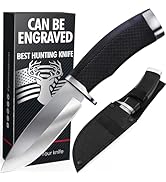 Hunting Knife with Sheath - Fixed Blade Sharp with Rubber Handle - Survival Knives - Best Tactica...