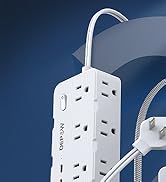 DEPOW 2 Prong Power Strip, 2 to 3 Prong Outlet Adapter with 8 AC &amp; 4 USB Ports (2 USB C), 5FT Ext...