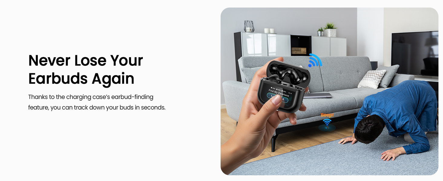 Never lose your wireless bluetooth earbuds again