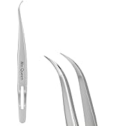 Ms.Queen Tweezers for Eyelash Extensions,Precision Curved Lash Tweezers for Volume, Isolation and...