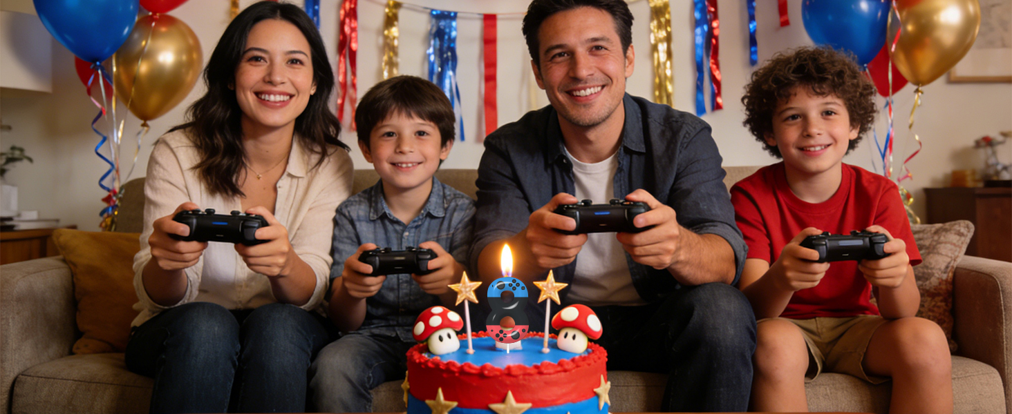 A family is celebrating a happy birthday for their child