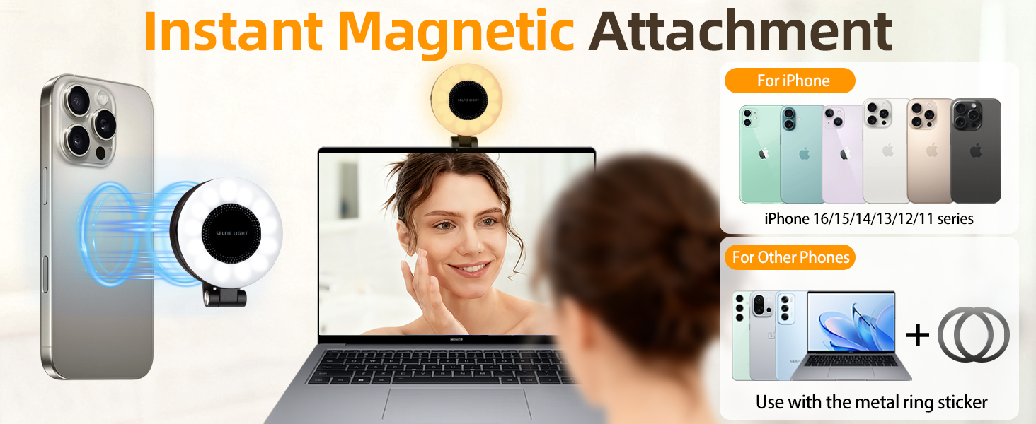 magnetic beauty selfie light for phones