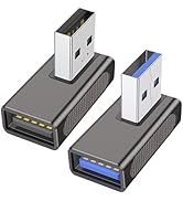 Jadebones 90 Degree USB 3.0 Adapter (2 Pack), Left and Right Angle USB-A Male to Female Extender ...