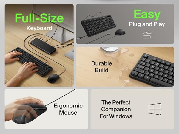 Belkin Connect Wired Keyboard and Mouse Combo