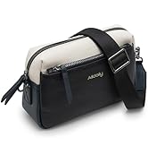 Alldaily Small Triple Zip Crossbody Purse for Women, Vegan Leather Phone Bag with Wide Shoulder S...