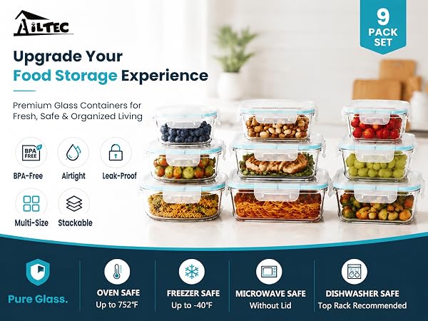 glass food storage container