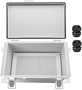 Zulkit Junction Box,IP67 Waterproof Electrical Box Hinged Cover Stainless Steel Latch Plastic Enc...