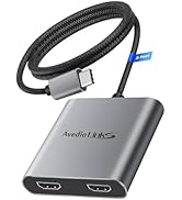 avedio links USB C to Dual HDMI Adapter 4K@60HZ, Type C to HDMI Splitter for Dual Monitors Extend...