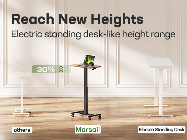 Portable desk More Height range