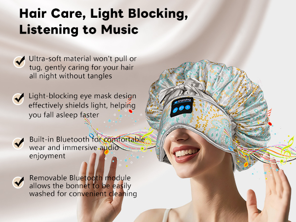 bonnet with bluetooth sleep mask