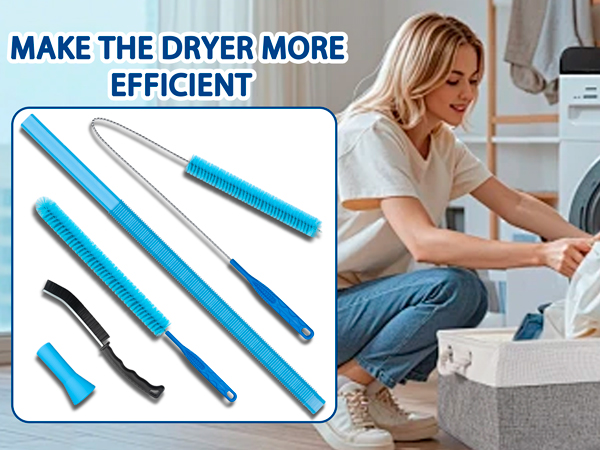 Dryer Vent Cleaner Kit with Flexible Vacuum Hose Attachment