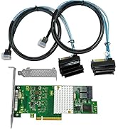 SAS HBA Card PCIe SATA Expansion Card Compatible with D3307 and LSI 9300-8i IT Mode, Expander Sup...