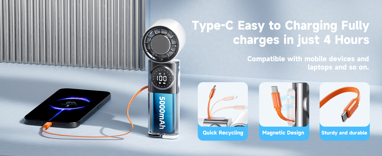 personal turbo fan with fast charging
