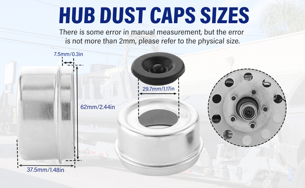 Trailer Axle Hub Dust Caps