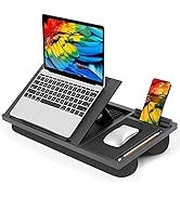 LORYERGO Laptop Lap Desk, Large Lap Desk with Cushion, 8 Angle Adjustable, Lap Desk for Laptop 17...