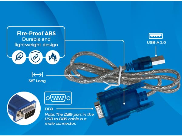 OREI USB 2.0 to Serial (9 Pin) DB-9 RS 232