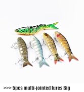 EXAURAFELIS 5 PCS Multi Jointed Swimbaits Fishing Lures for Bass Trout Perch Slow Sinking Lifelik...