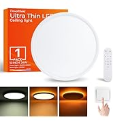 12 Inch Flush Mount Led Ceiling Light with Remote Control,Ultra Slim 24W 3000K-6500K Color Adjust...