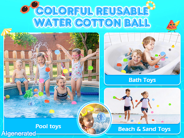 Water Toys with Splash Balls Water Cotton Balls