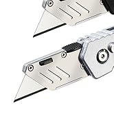 KATA 3-Pack Heavy Duty Box Cutter Folding Utility Knife With Zinc Alloy Body, Quick Change Blades...
