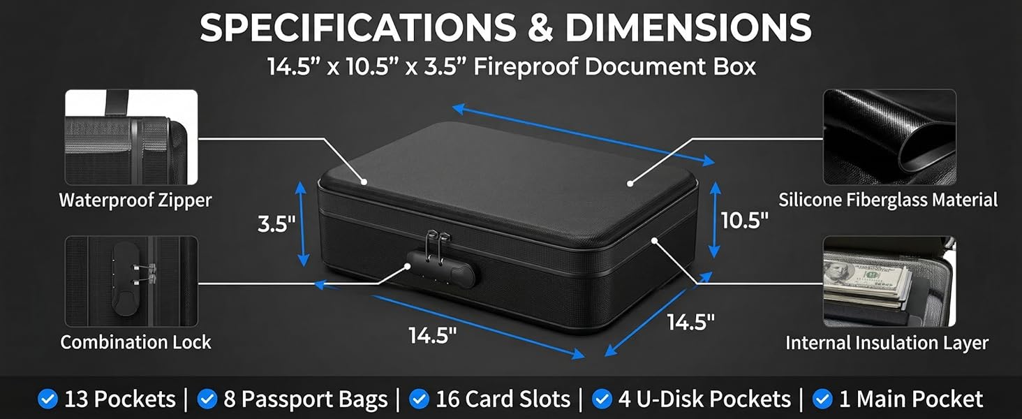 portable file organizer for important documents and passports
