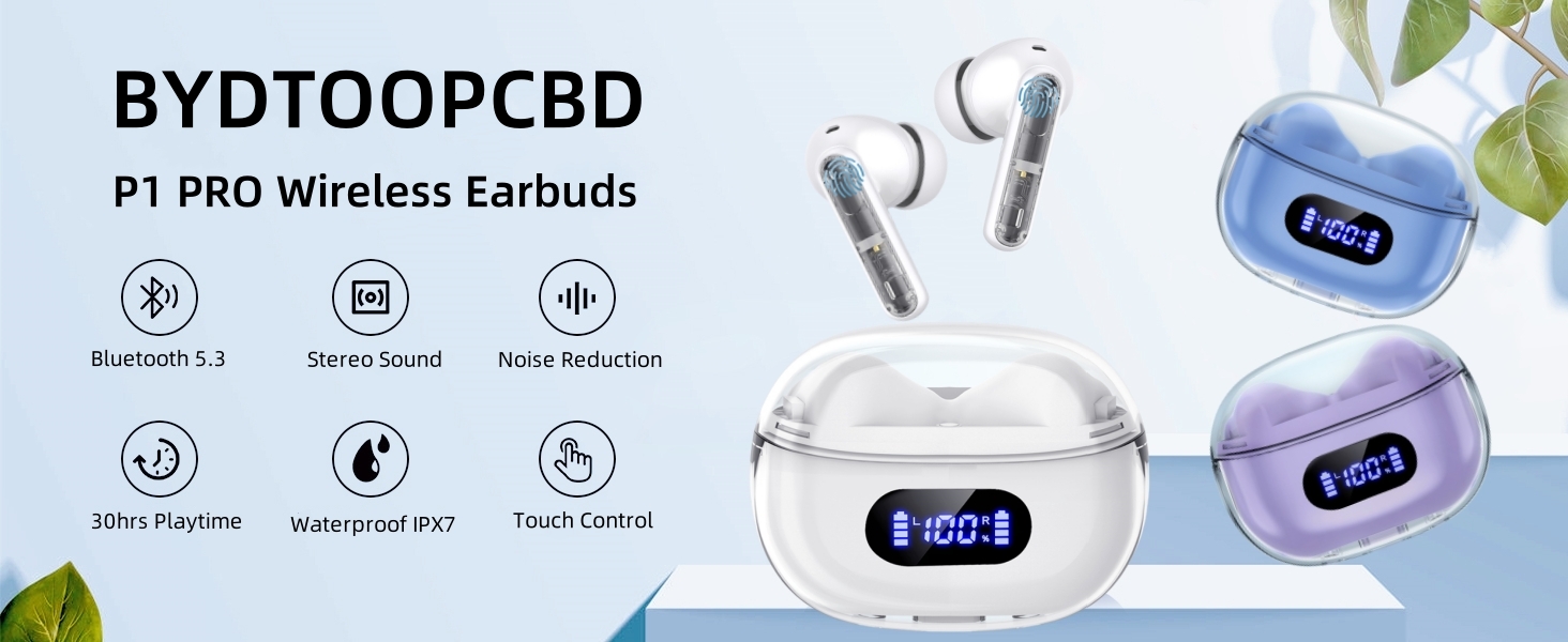 BYDTOOPCBD Wireless Earbuds P1 PRO