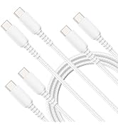 USB C Cable 60W, [3Ft 3Pack] 3A Fast Charging PVC Nylon Braided USB C to USB C Cable, Compatible ...