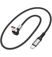 JSADZKJ 90 Degree USB to Type C Cable 6A Fast Charging USB A to USB C Charger Cord Nylon Braided ...