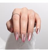 Melodysusie Almond Cat Eye Press On Nails (Ballet Slipper),Medium Nails Press ons, Salon-like Nat...