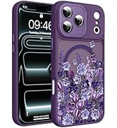 Fsoole Magnetic for iPhone 17 Pro Max Case [Compatible with MagSafe] Pretty Oil Painting Floral F...
