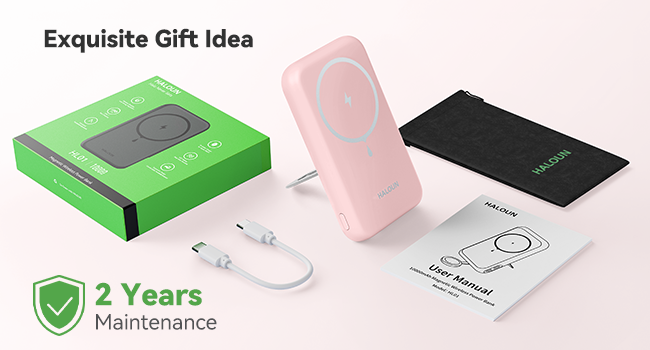 Haloun Magnetic Power Bank pink-6-2