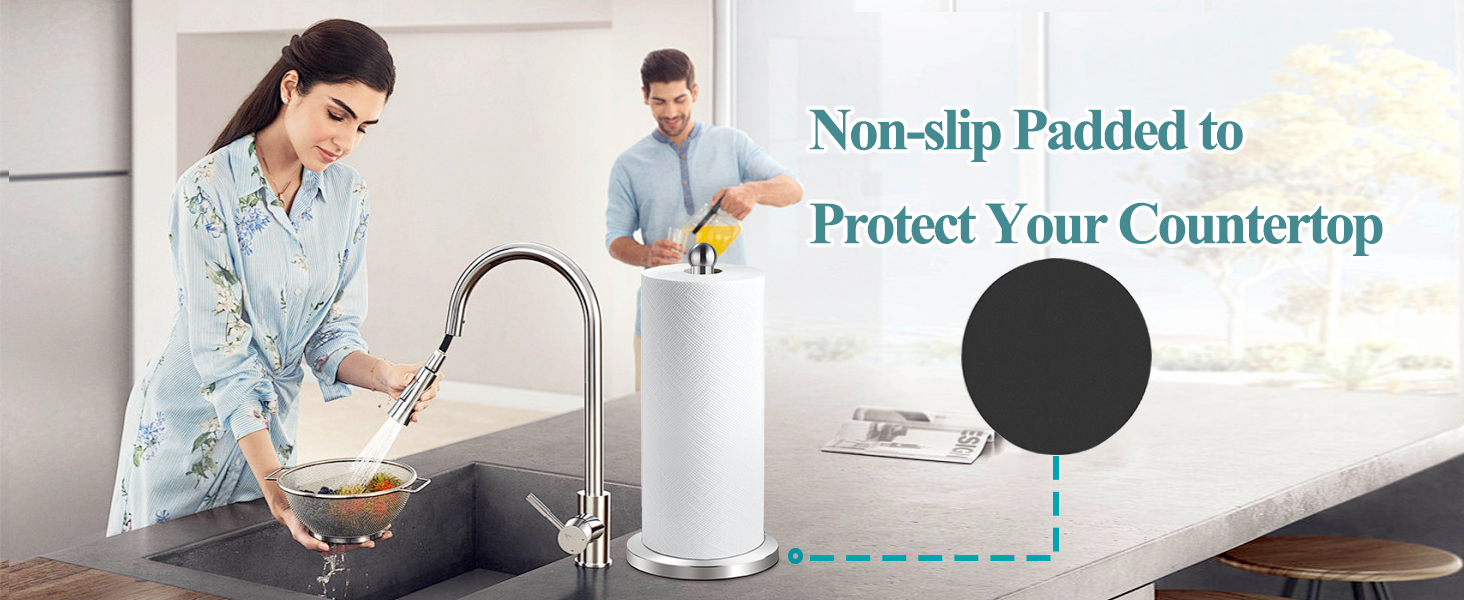 Non-slip Mat, No Scratching,kitchen towel holder,paper towel holder countertop,paper towels holder