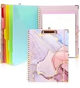 Toplive Clipboard Folio Folder, Clipfolio Clipboard with Refillable Notepad, Cute Spiral Clipboar...