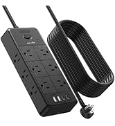 NTONPOWER 4000J Surge Protector Power Strip 10 FT Cord, Long Extension Cord with 12 Outlets &amp; 4 U...