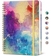 Lined Spiral Journal Notebook for Women, A5 Cute College Ruled Hardcover Notebook for Work &amp; Note...
