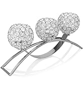 GOTOTOP Crystal Candle Holders,3 Crystal Pillar Candlestick,Coffee Table Decorative Centerpieces ...
