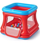 QPAU 3-in-1 Inflatable Bounce House for Toddlers 1-3, Ball Pit &amp; Trampoline, Inflatable Bouncy Ho...