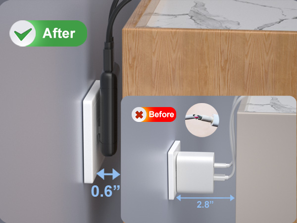 90 degree usb to outlet