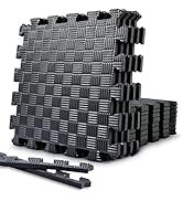 Gym Flooring Puzzle Exercise Mats: Sportneer 1/2" Thick 12" x 12" Interlocking Floor Mats EVA Foa...