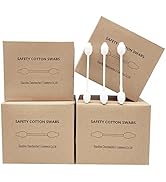 4 Packs Safety Bamboo Cotton Swabs with Large Tips, Baby Cotton Buds 432pcs