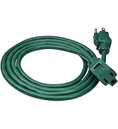 Clear Power 6 ft Outdoor Extension Cord 16/3 SJTW, Lawn &amp; Garden Green Cable for Holiday Decorati...